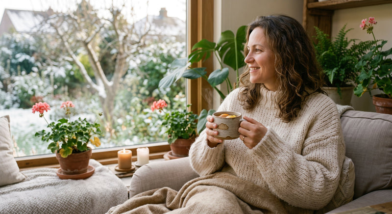 Woman supporting her immune health during winter