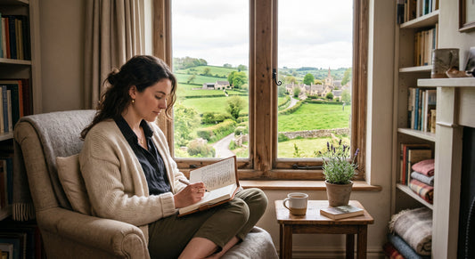 Woman reading calmly, representing mental clarity and focus during menopause