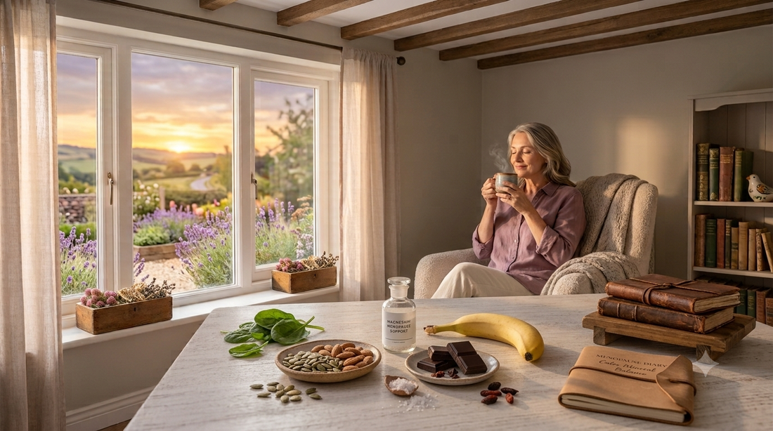  Woman relaxing calmly, representing magnesium's role in menopause mood support