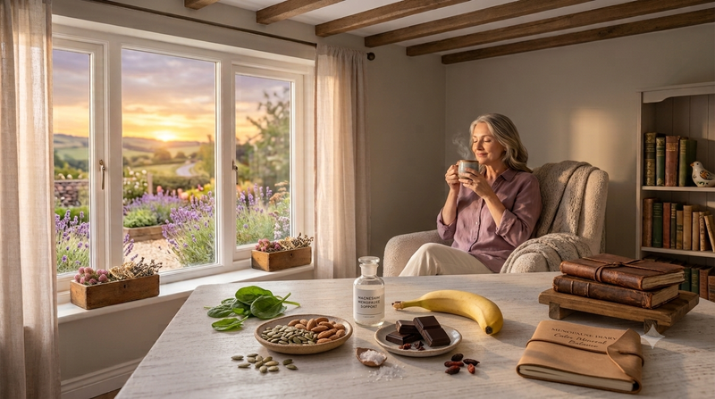  Woman relaxing calmly, representing magnesium's role in menopause mood support
